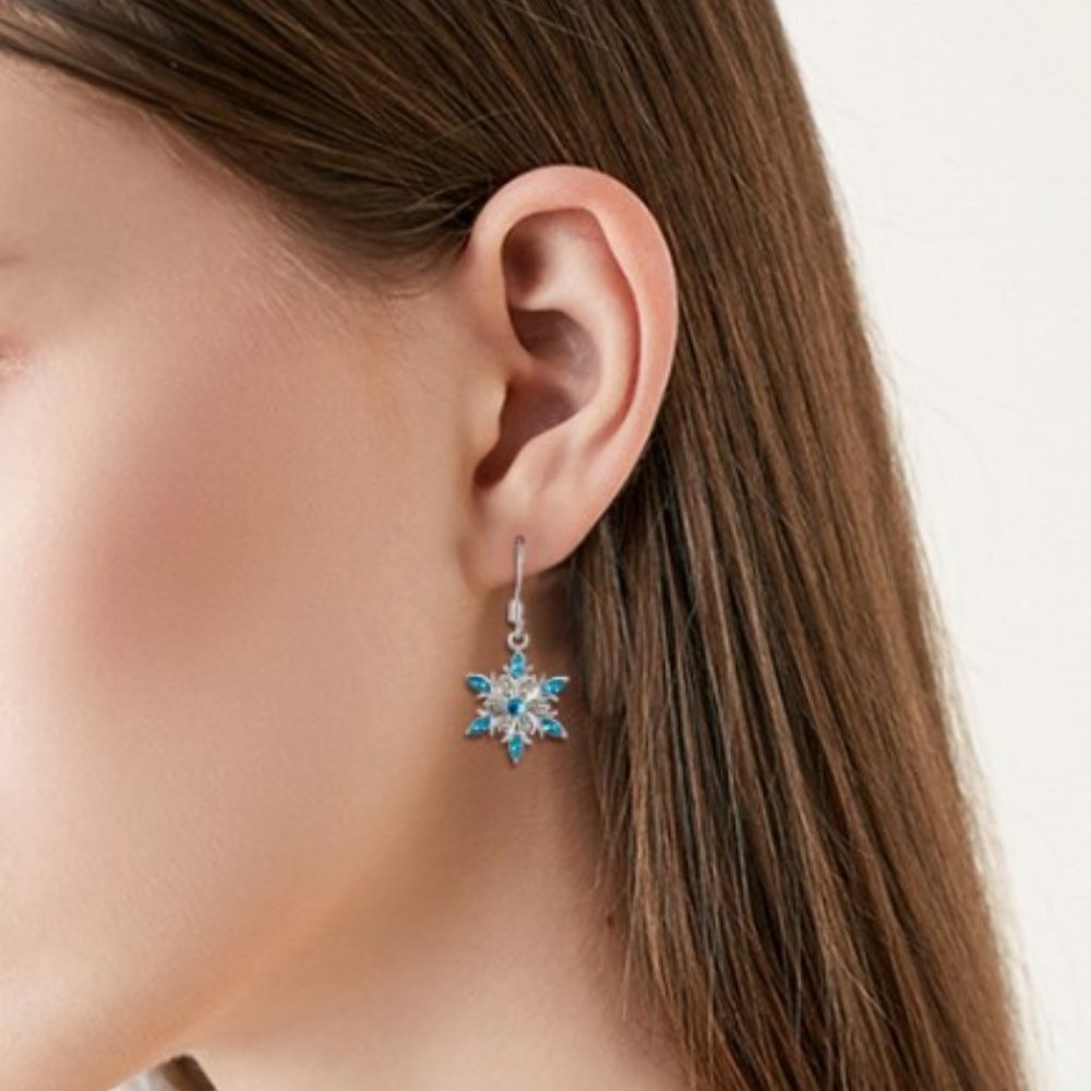 .926 Crystal Snowflake Earrings - Picture 5 of 5